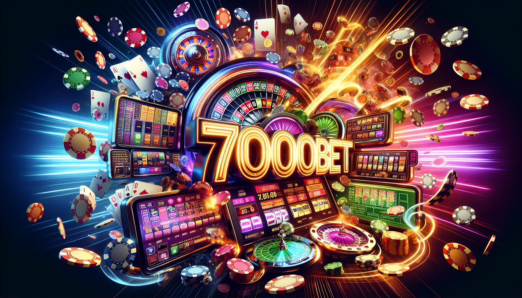 7000bet casino lobby with vibrant game icons and premium interface design