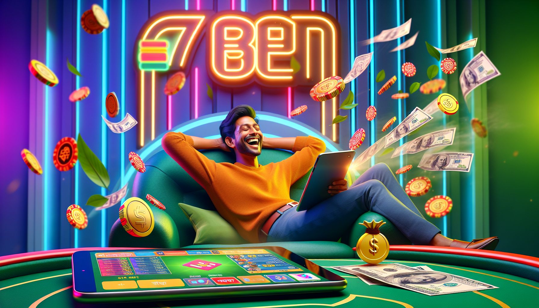 লগইনের পর 7000bet-এ ফিরে আসা খুশি বাংলাদেশি খেলোয়াড়